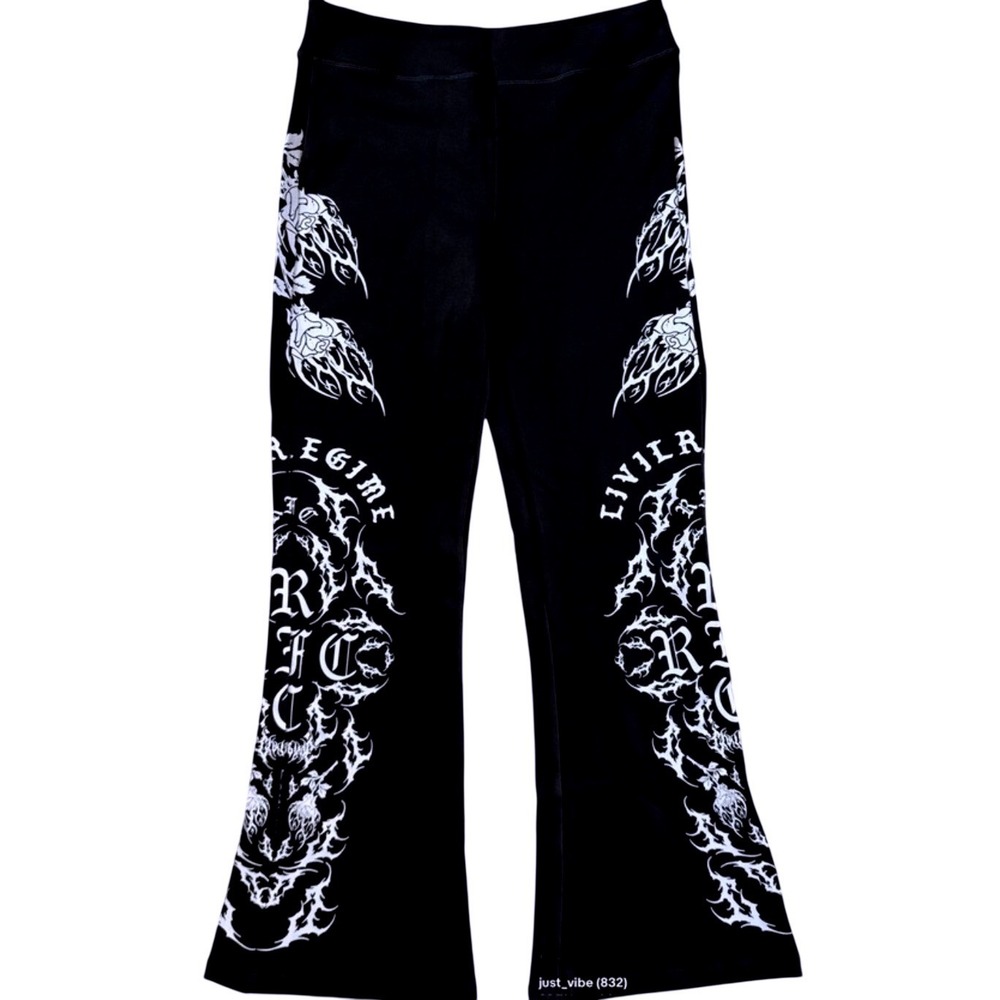 Civil Regime Twilight Vow Pookie Leggings Blackโ Graphic Flare Pants CRWW038 M